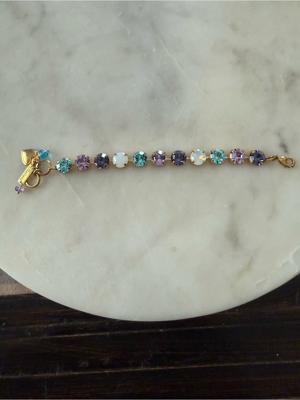 Mariana Large Everyday Crystal Bracelet & Rose Gold Tone Hinged Bangle - Picture 8 of 15